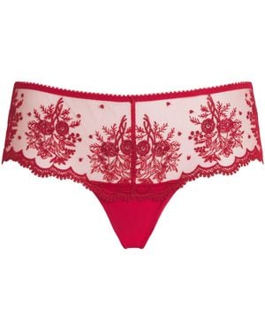 Simone Perele Lace Intrigue Shorty Briefs - Red