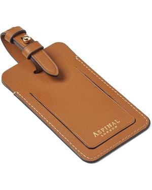 Aspinal of London Leather Luggage Tag - Brown