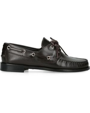 Aeyde Leather Harris Flats - Black