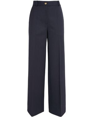 Sandro Wool-Blend Straight Leg Trousers - Blue