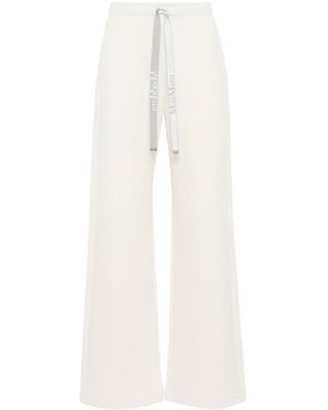 Max Mara Cotton Wide-Leg Sweatpants - White