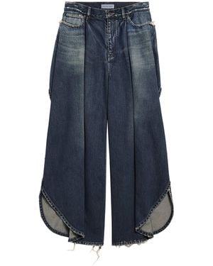 Balenciaga Oversized Distressed Jeans - Blue