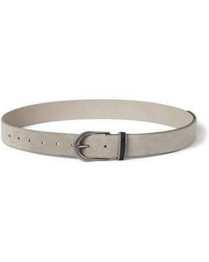 Brunello Cucinelli Suede Monili-Beaded Belt - Grey