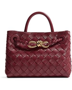 Bottega Veneta Mini Leather Andiamo Top-Handle Bag - Red