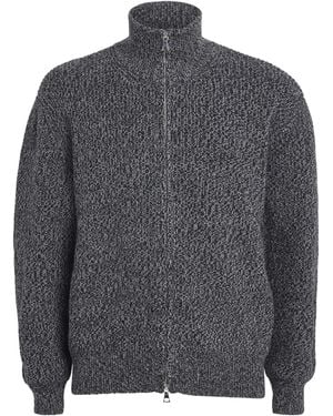 Officine Generale Merino Wool Quarter-Zip Jumper - Grey