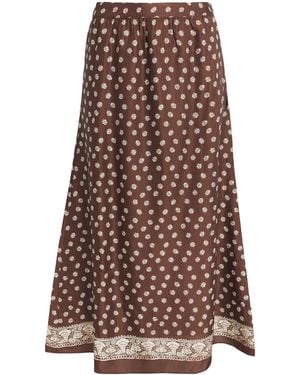 Claudie Pierlot Printed Midi Skirt - Brown