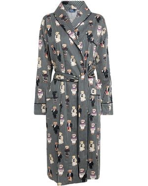 Polo Ralph Lauren Cotton Heritage Polo Bear Robe - Grey