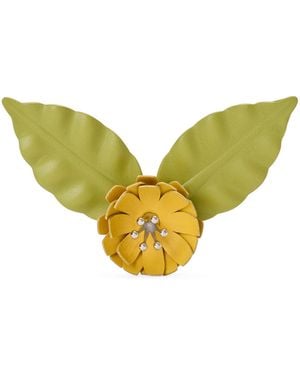 Loewe X Paula's Ibiza Leather Flower Pistil Pin - Green
