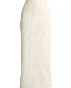 Ralph Lauren Leather Regena Midi Skirt - White