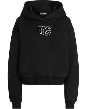 Dolce & Gabbana Cotton Logo Hoodie - Black
