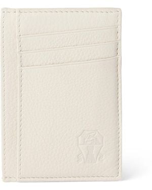Brunello Cucinelli Grained Leather Card Holder - Natural