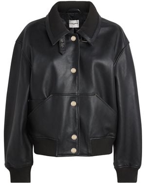 Claudie Pierlot Relaxed Leather Jacket - Black