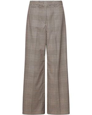 Marella Check Relaxed Pants - Gray