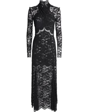 Rabanne Lace Mock-Neck Maxi Dress - Black