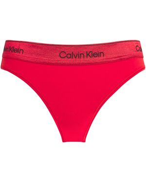 Calvin Klein Cotton-Blend Holiday Bikini Brief - Red