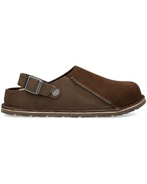 Birkenstock Suede Shearling-Lined Lutry Clogs - Brown