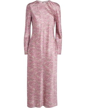 Veronica Beard Silk-Blend Floral Gemma Midi Dress - Pink