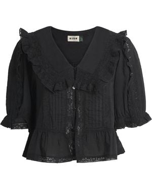 RIXO London Cotton Ellery Blouse - Black