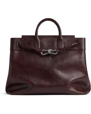 Bottega Veneta Leather Andiamo Voyager Holdall - Brown