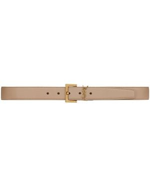 Saint Laurent Leather Belt - Natural