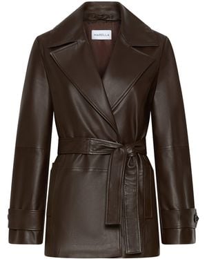 Marella Lambskin Jacket - Brown