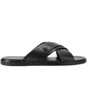Kurt Geiger Leather Bond Slides - Black