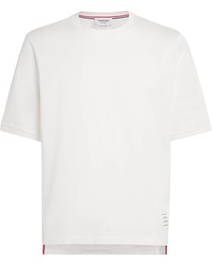 Thom Browne Cotton Milano-Stitch 4-Bar Polo Shirt - White
