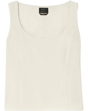 Marina Rinaldi Scoop-Neck Waistcoat Top - White