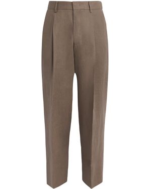 NN07 Linen Kay Wide-Leg Trousers - Brown