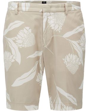 BOSS Floral Tailored Shorts - Natural