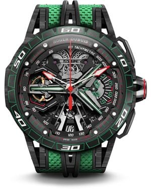 Roger Dubuis X Lamborghini Squadra Corse Carbon Excalibur Spider Flyback Chronograph Watch - Green