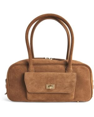 Sandro Suede Ezmehralda Top-Handle Bag - Brown