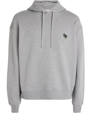 NN07 Cotton Embroidered David Hoodie - Grey