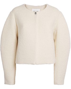 Soft Goat Alpaca Wool-Blend Bouclé Blazer - White