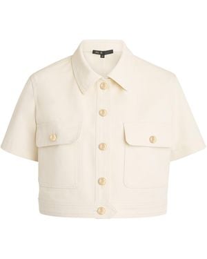 Maje Cotton Cropped Jacket - Natural