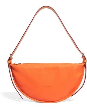 Longchamp Medium Leather Smoothie Half Cross-Body Bag - Orange