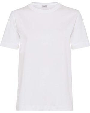 Brunello Cucinelli Cotton Monili-Detail T-Shirt - White