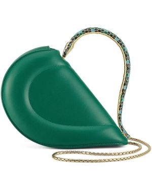 BVLGARI Leather Serpenti Cuore 1968 Top-Handle Bag - Green