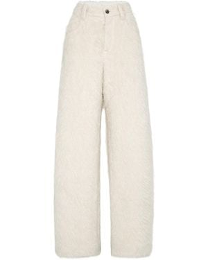 Brunello Cucinelli Alpaca-Blend Wide-Leg Trousers - White