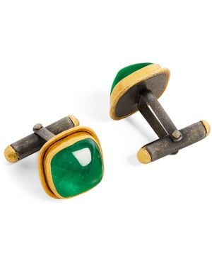 Broski And Emerald Cufflinks - Green