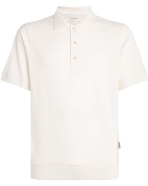 Oliver Spencer Organic Cotton Jacquard Polo Shirt - White