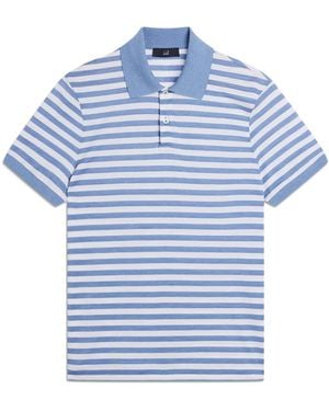 dunhill Mulberry Silk-Cotton Polo Shirt - Blue