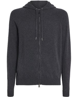 Derek Rose Cashmere Finley Zip-Up Hoodie - Grey