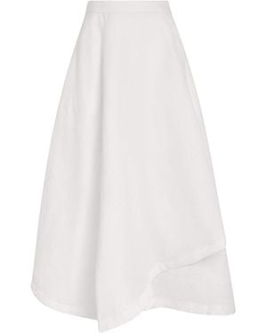 Polo Ralph Lauren Linen Wrap Midi Skirt - White