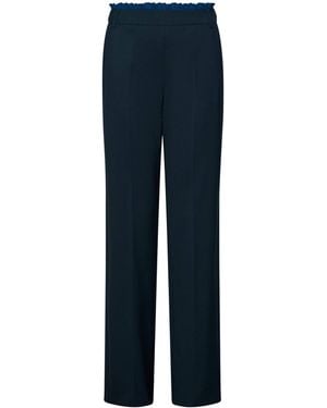 Marella X Cora Corré Ruffle-Trim Flared Trousers - Blue