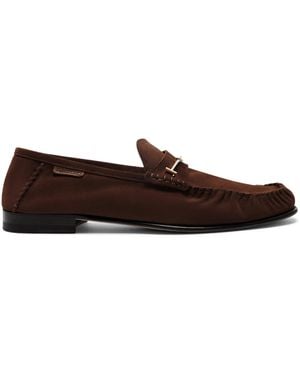 Tom Ford Suede T Penny Loafers - Brown