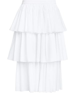 Alaïa Cotton Tiered Midi Skirt - White