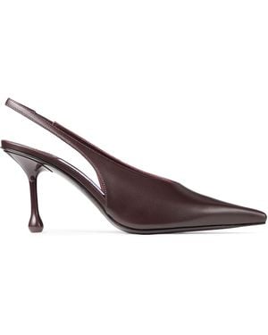 Jimmy Choo Isa 80 Leather Slingback Pumps - Brown