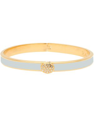 Halcyon Days Plated Crystal Button Bangle - Natural
