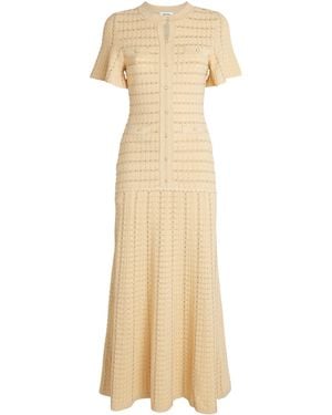 Sandro Knitted Rhinestone Maxi Dress - Natural